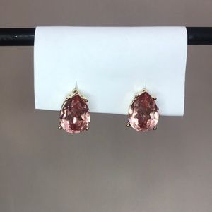 Teardrop shape rose gold zirconias, gold setting.